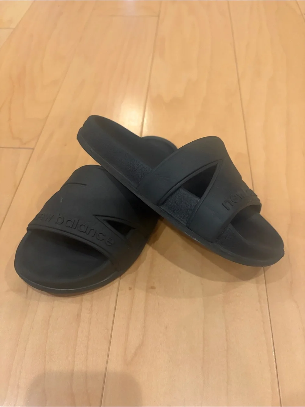 New Balance Black Slip-On Slide Sandals